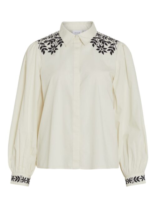 VILA VICARIA L/S EMBROIDERY SHIRT/