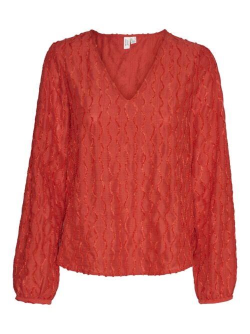 Vero Moda VMVISTINA L/S V-NECK TOP WVN BTQ