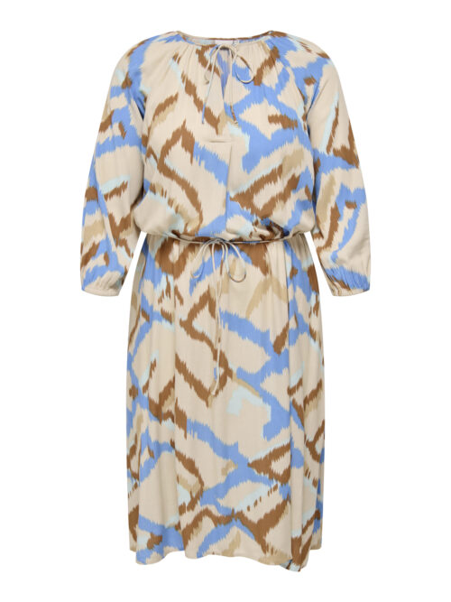 ONLY CARMAKOMA CARROWA LIFE 3/4 V-NECK CALF DRESS