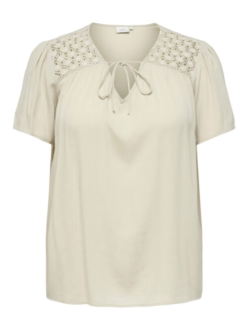 ONLY CARMAKOMA CARSELASI LIFE SS V-NECK TOP WVN