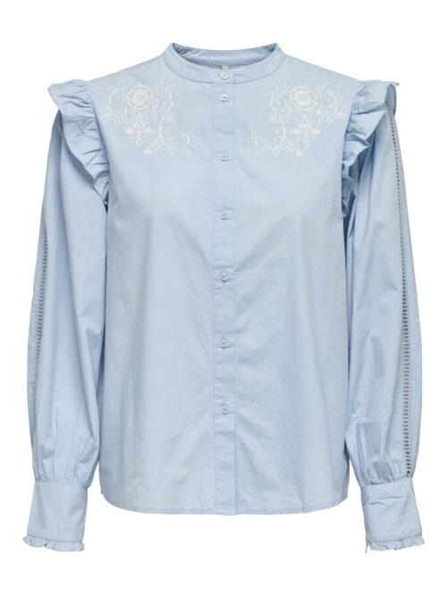 only ONLSIMM L/S FRILL TOP PTM