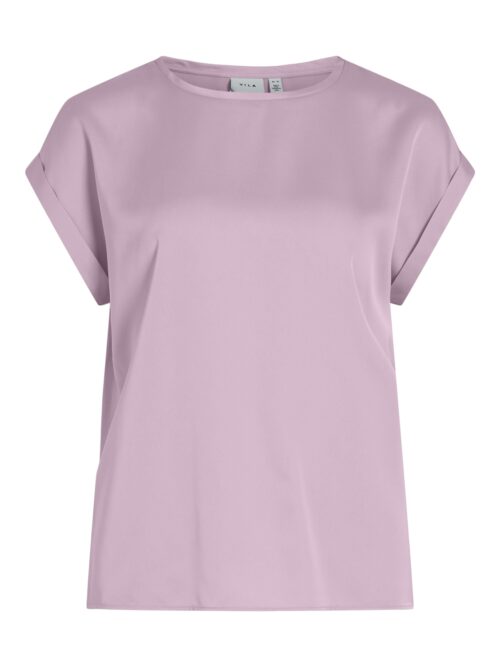VILA VIELLETTE S/S SATIN TOP - NOOS
