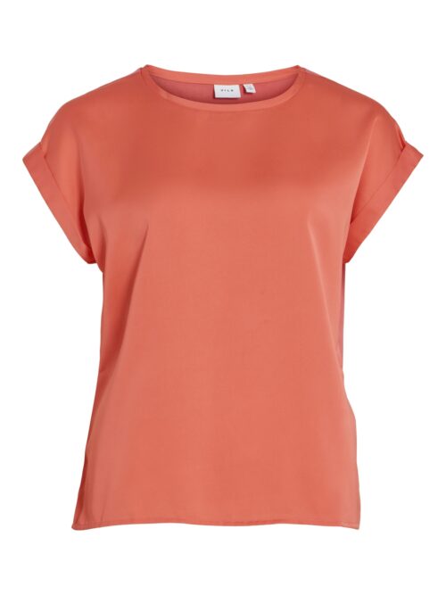 VILA VIELLETTE S/S SATIN TOP - NOOS