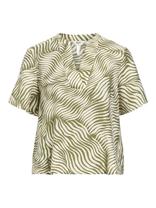 Object OBJKARINA S/S RE V-NECK TOP NOOS