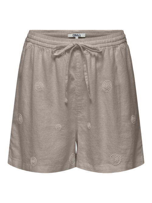 only ONLCARO MW LINEN BL EMB SHORTS CC P