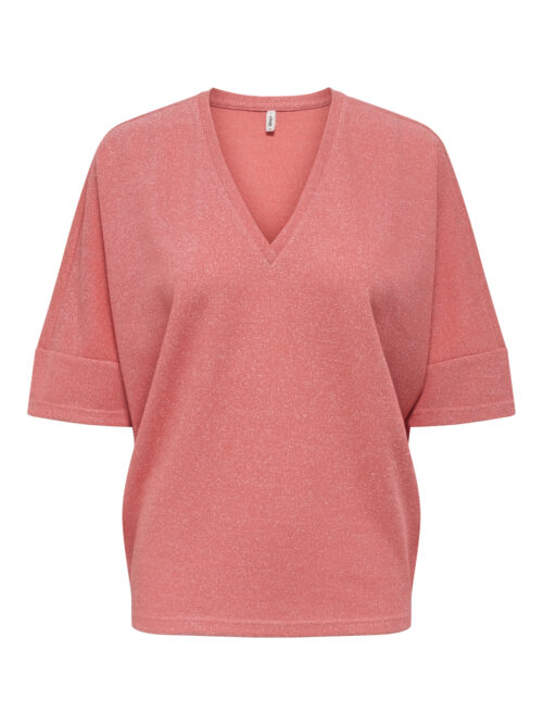 only ONLIVY S/S GLITTER V-NECK TOP CS JR