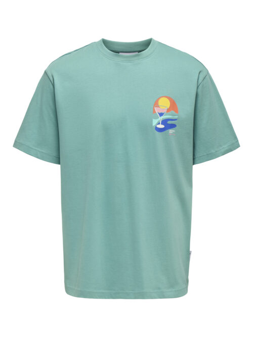 ONLY & SONS ONSPALM DAYS PRINT RLX SS TEE