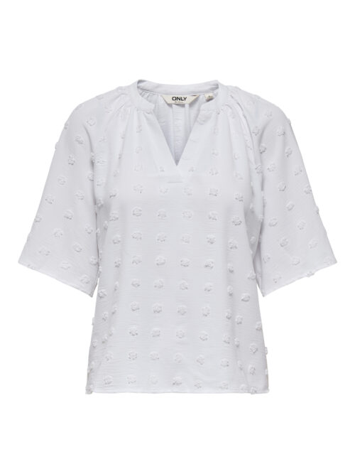 only ONLIVANA LIFE 34 DOBBY V-NECK TOP W