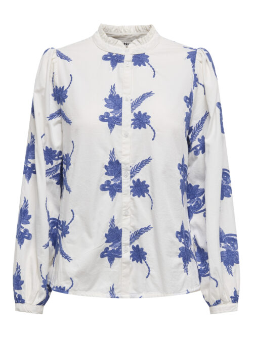 only ONLJAMILLA LS EMB BUTTON TOP WVN CS