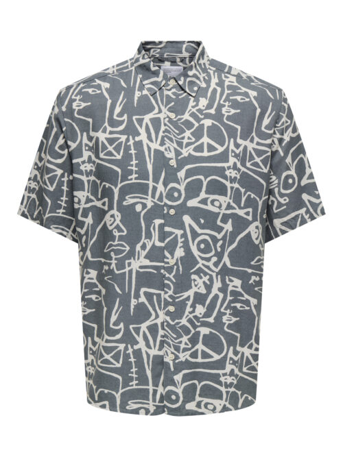 ONLY & SONS ONSBUD LIFE SS SLIM AOP VISC SHIRT