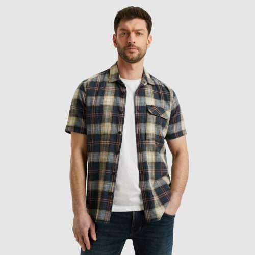 PME Short Sleeve Shirt Slub Yarn Dyed