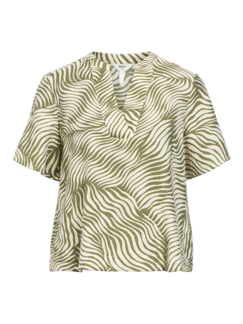 Object OBJKARINA S/S RE V-NECK TOP NOOS