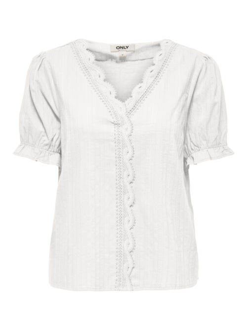 only ONLERIKA SS V-NECK TOP WVN CS