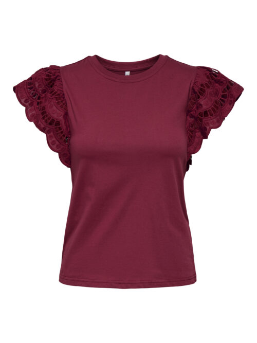 only ONLMACY S/S O-NECK MIX TOP BOX JRS