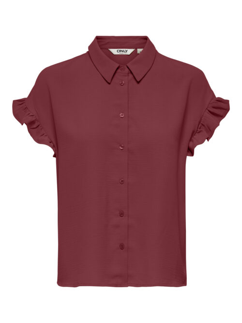only ONLMETTE LIFE SS FRILL SHIRT WVN CS