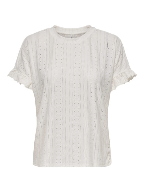only ONLSMILLA S/S FRILL MIX TOP CS JRS