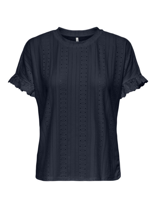 only ONLSMILLA S/S FRILL MIX TOP CS JRS