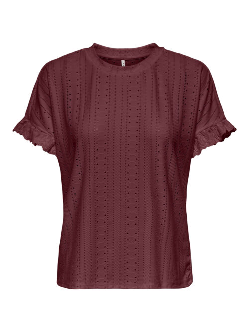 only ONLSMILLA S/S FRILL MIX TOP CS JRS