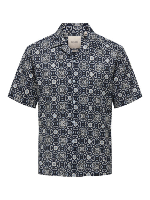 ONLY & SONS ONSCAIDEN REG FIT AOP LINEN BLEND N