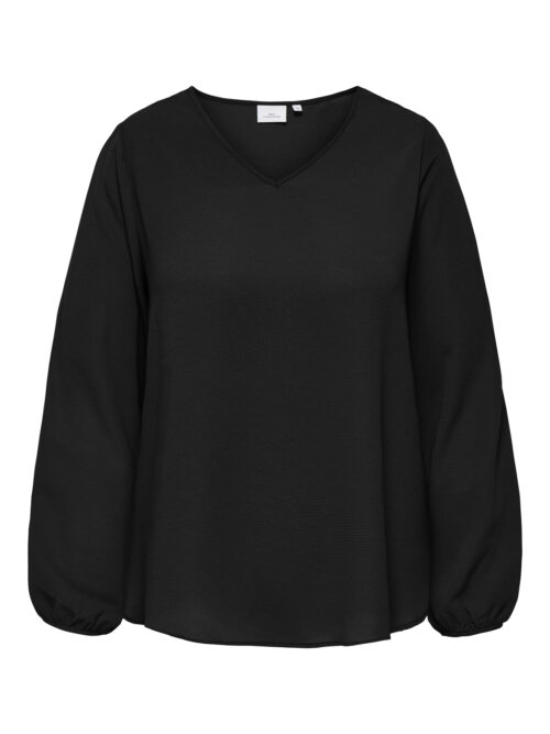ONLY CARMAKOMA CARVICA LIFE L/S V-NECK TOP WVN NOO