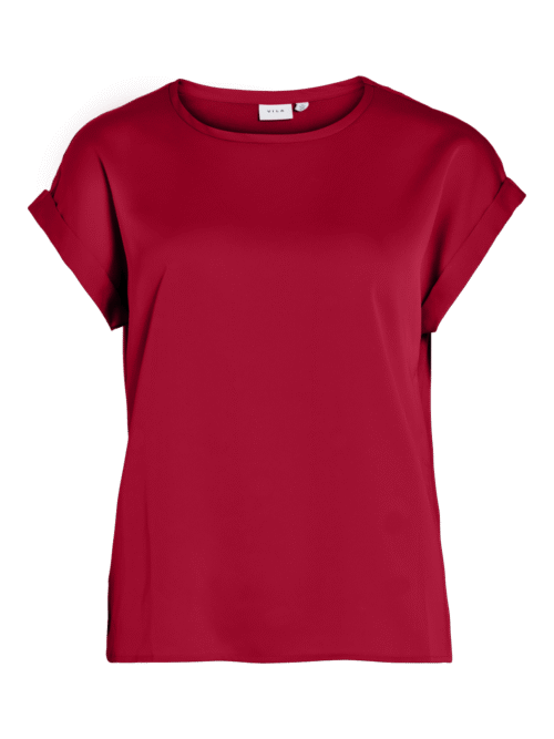 VILA VIELLETTE S/S SATIN TOP - NOOS