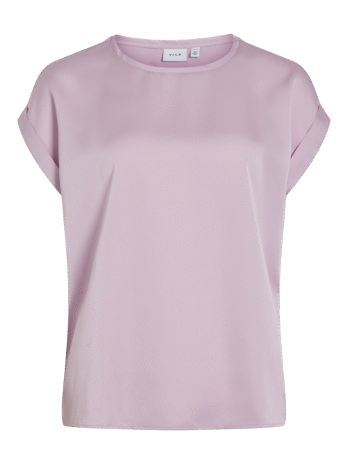 VILA VIELLETTE S/S SATIN TOP - NOOS