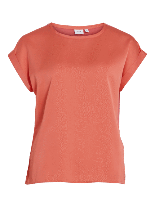 VILA VIELLETTE S/S SATIN TOP - NOOS