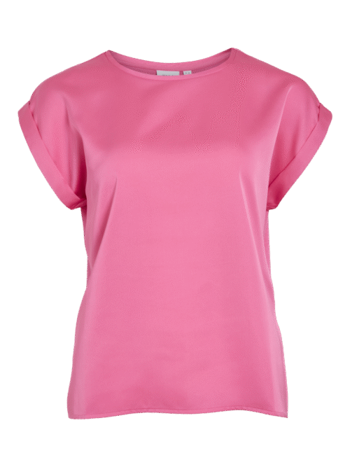 VILA VIELLETTE S/S SATIN TOP - NOOS