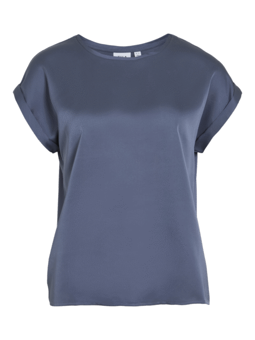 VILA VIELLETTE S/S SATIN TOP - NOOS