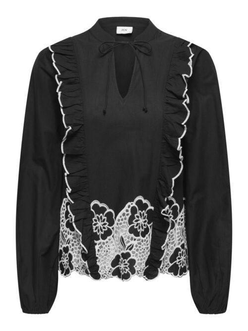 JDY JDYHOLLY L/S EMB TOP WVN EXP