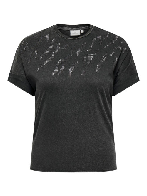 ONLY CARMAKOMA CARLIFE LIFE O-NECK S/S FOLD-UP TEE