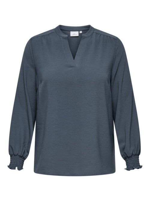 ONLY CARMAKOMA CARMETTA LIFE V-NECK LS TOP WVN NOO