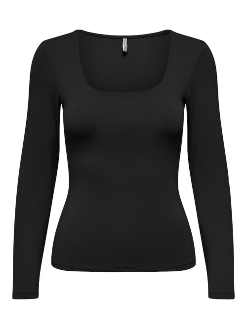 only ONLEA L/S 2-WAY DEEP NECK TOP JRS N