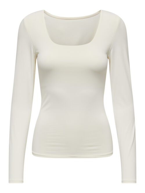 only ONLEA L/S 2-WAY DEEP NECK TOP JRS N