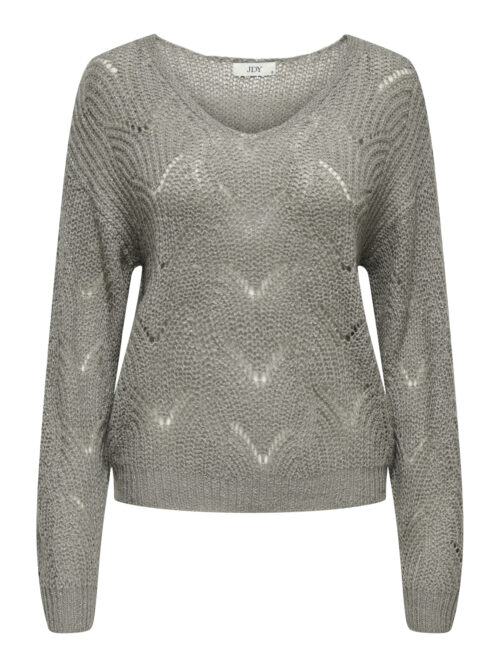 JDY JDYBADUT L/S V-NECK STRUC GLITT PUL