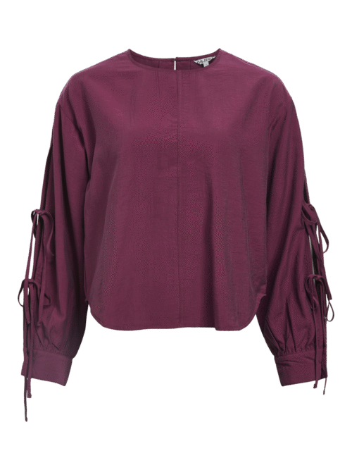 Object OBJKENNY L/S RE O-NECK TIE TOP 140