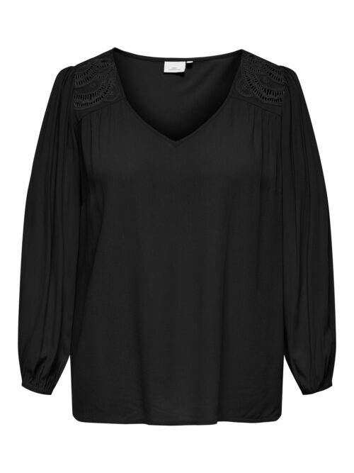 ONLY CARMAKOMA CARSELASI LS V-NECK TOP WVN