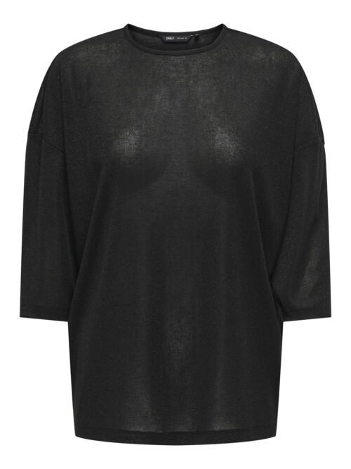 ONLY CARMAKOMA CARSILVERY GLAMOUR LUREX 3/4 TOP NO