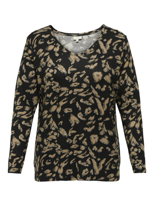 ONLY CARMAKOMA CARTILLY LIFE V-NECK L/S BLOUSE JRS