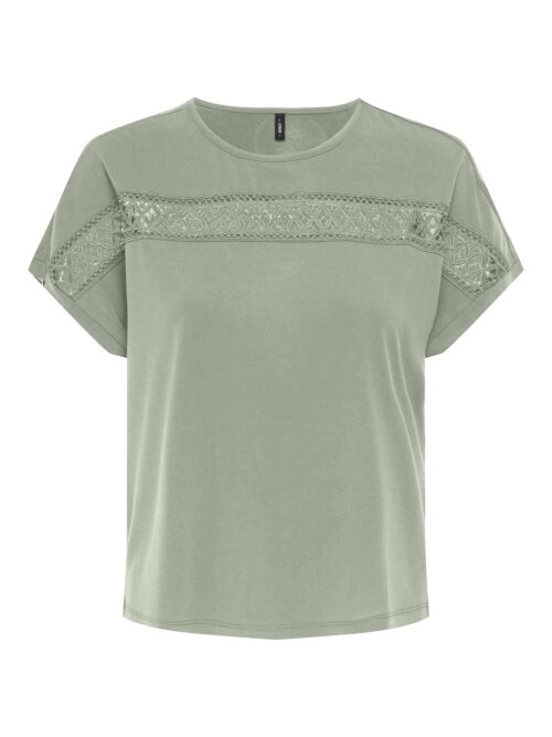 only ONLFREE LIFE S/S LACE PANEL TOP JRS