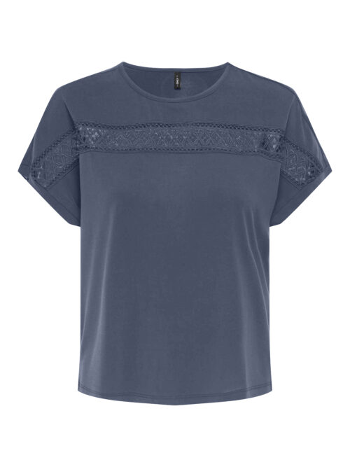 only ONLFREE LIFE S/S LACE PANEL TOP JRS