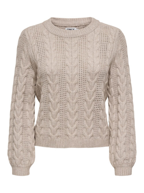 only ONLRUBINA LIFE LS CABLE O-NECK KNT