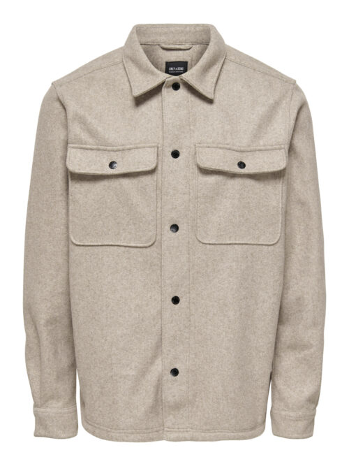 ONLY & SONS ONSASH OVR WOOLEN LOOK PKT LS SHIRT