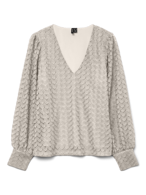 Vero Moda VMBECCA LS V-NECK LACE TOP JRS NOOS