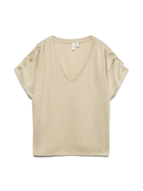 Vero Moda VMGOLDA SS V-NECK TOP JRS BTQ