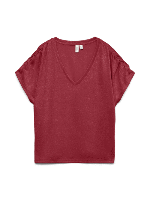 Vero Moda VMGOLDA SS V-NECK TOP JRS BTQ