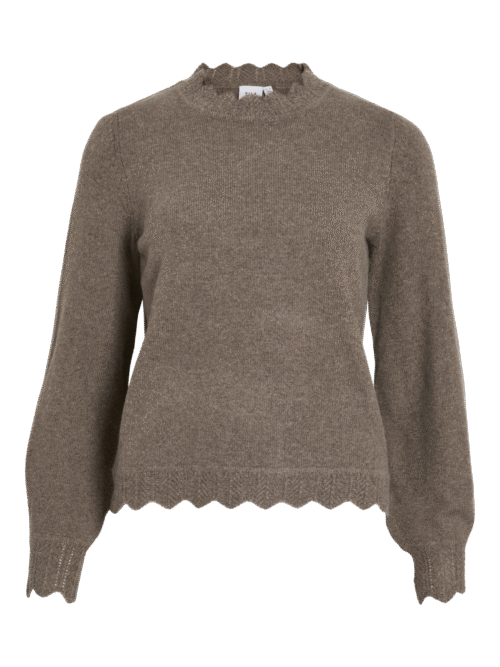VILA VINIKOLINA O-NECK L/S KNIT TOP - NO