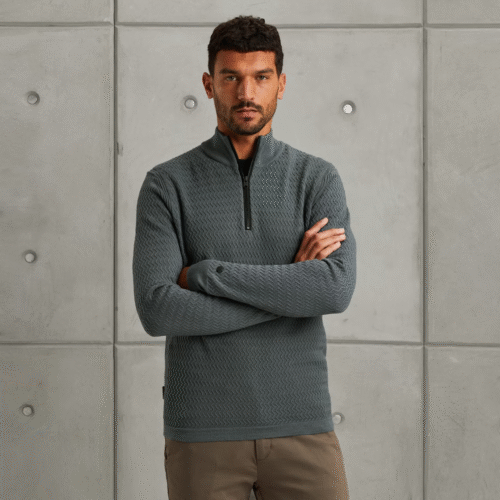 Cast Iron Half zip collar ecovero