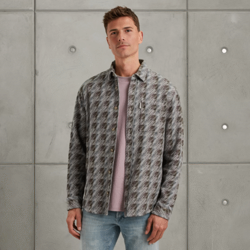 Cast Iron LONG SLEEVE SHIRT Jacquard mid lay