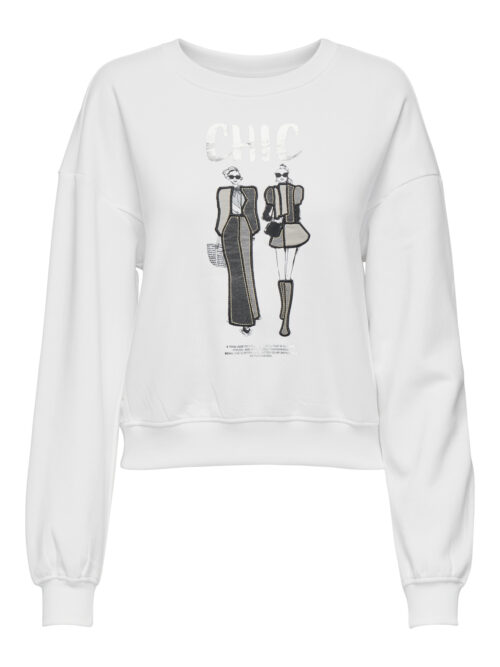 only ONLEMILY L/S DENIM PRINT O-NECK SWT
